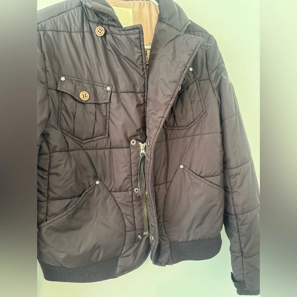 VINTAGE Y2K DIESEL CROPPED BOMBER JACKET BROWN NYLON SIZE XL - Picture 15 of 15